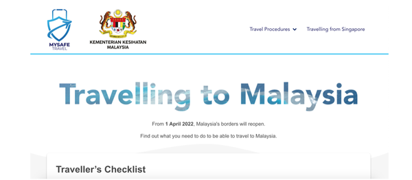 Latest checklist for travelers into Malaysia