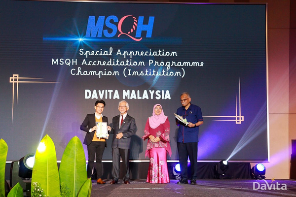 DaVita Malaysia wins Special Appreciation Award – High MSQH Activity Monitoring and Champion