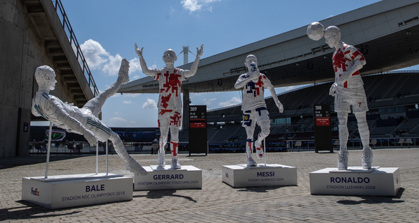 Legendary UEFA Champions League stars immortalized in cardboard sculptures unboxed ahead of final in Istanbul
