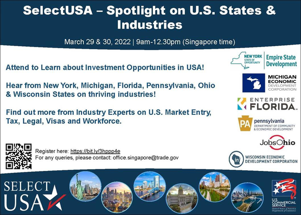 SelectUSA – Spotlight on U.S. States & Industries (29 & 30 March)
