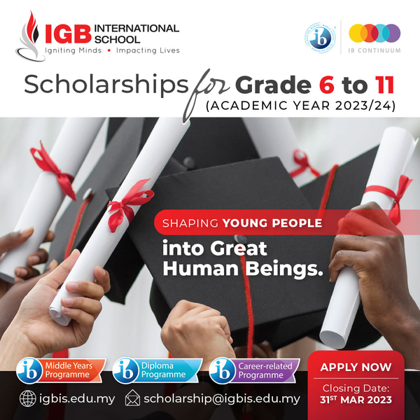 IGBIS Scholarships for Grade 6 - 11