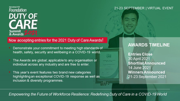 Duty of Care Awards 2021 – NOW OPEN FOR NOMINATIONS!