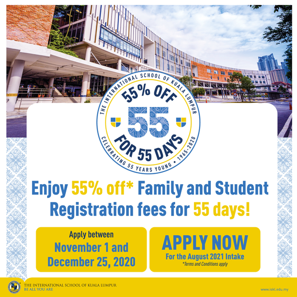 ISKL 55th Anniversary Offer - 55% Off* For 55 Days